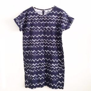 Navy/White Chevron Shift Dress, S